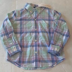 NWT Boys 2T Janie and Jack Multicolor Plaid Button Down Shirt Easter